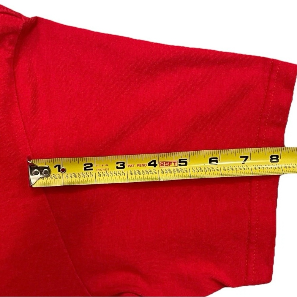 Supreme Split Short Sleeve Top Tee Medium Red Black Men’s 100% Cotton - Picture 8 of 9